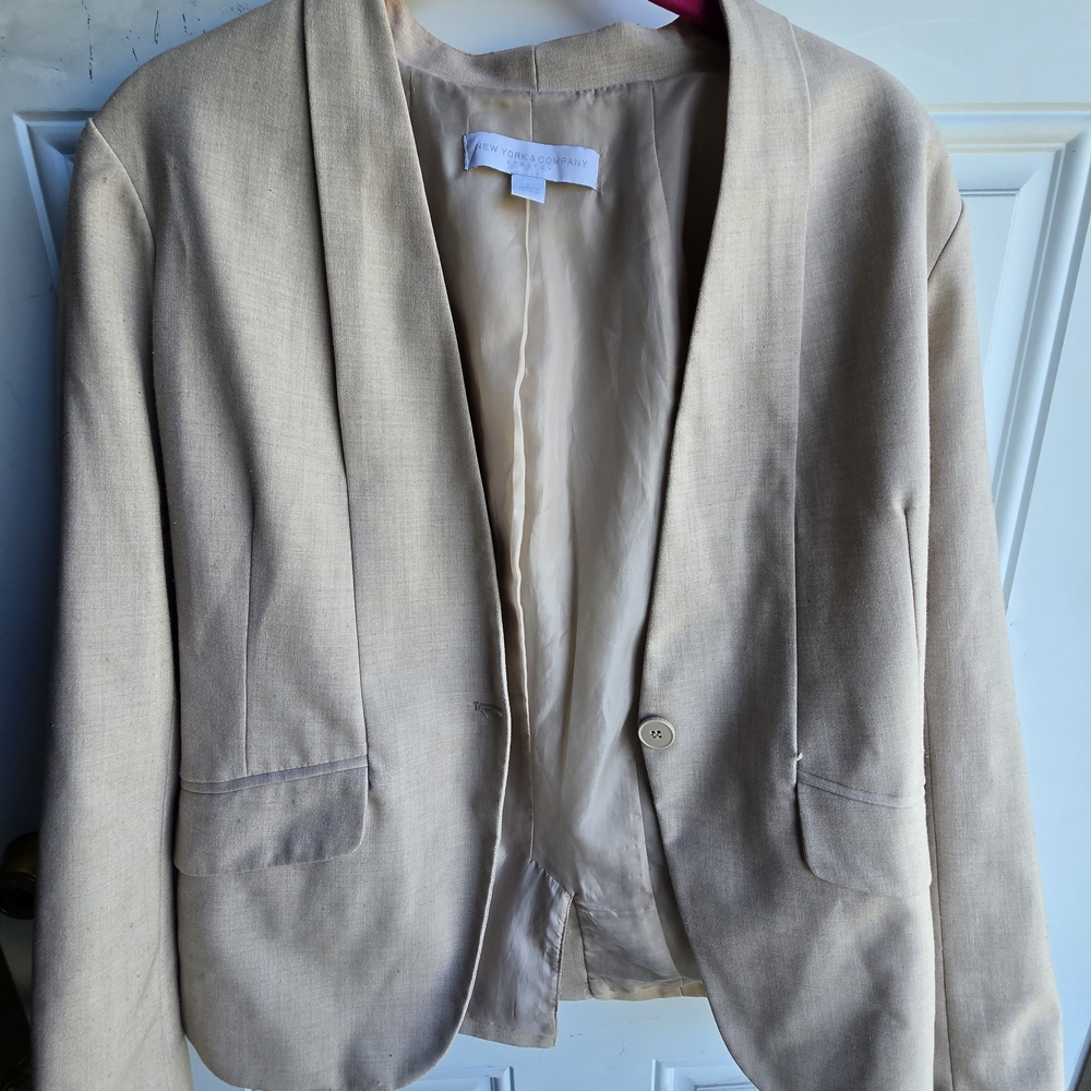 New York & Company Cream Blazer